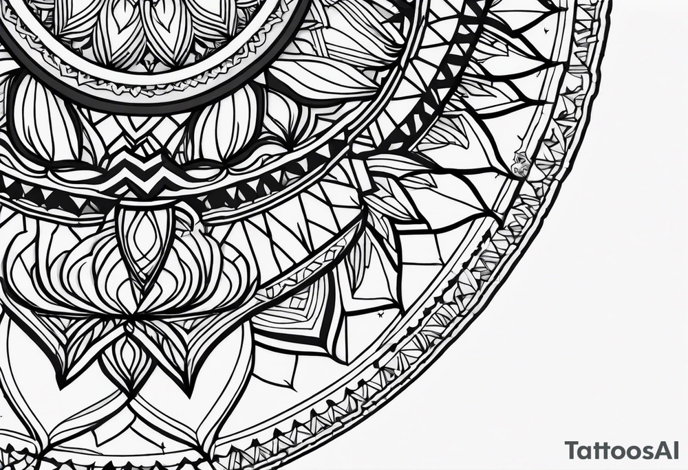 Forearm mandala design for tulips and wolves tattoo idea