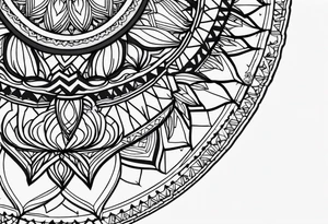 Forearm mandala design for tulips and wolves tattoo idea