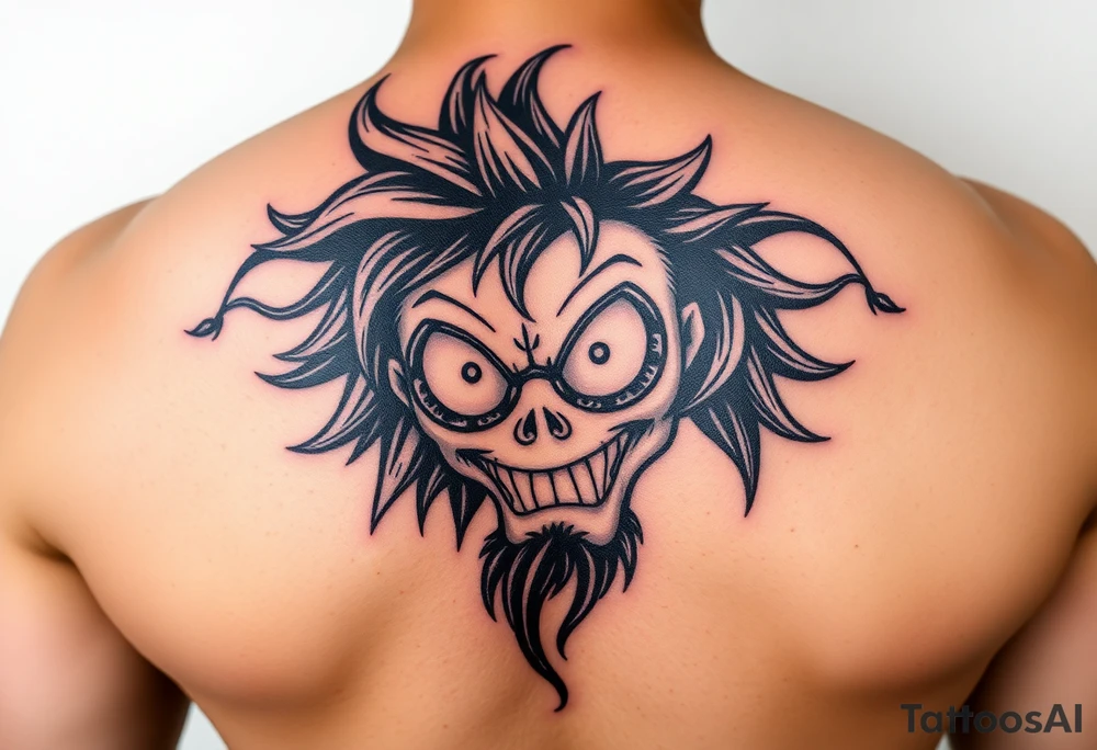 Trippy cartoon character tattoo idea