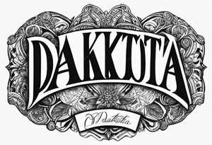 Dakota name on hip bone person tattoo idea