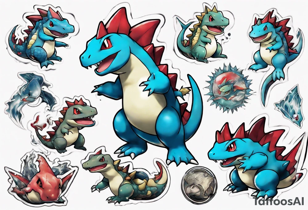 Totodile pokemon actual art tattoo idea