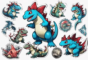 Totodile pokemon actual art tattoo idea