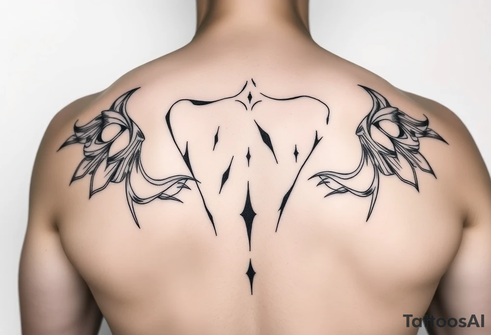 Fine line naked woman tattoo idea