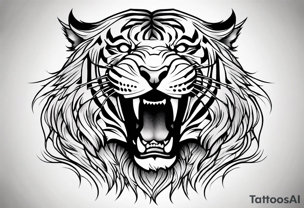 Tiger head tattoo idea
