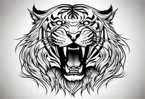 Tiger head tattoo idea
