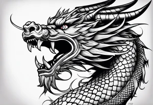 Japanese Dragon head located on arm tattoo idea