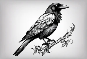 simple crow tattoo line artwork looking for the top down tattoo idea