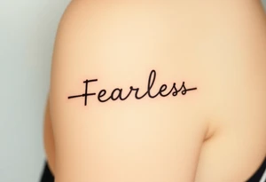 A heartbeat line transitioning into the word "Fearless," symbolizing overcoming fear tattoo idea