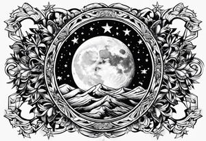 Stars moon tattoo idea