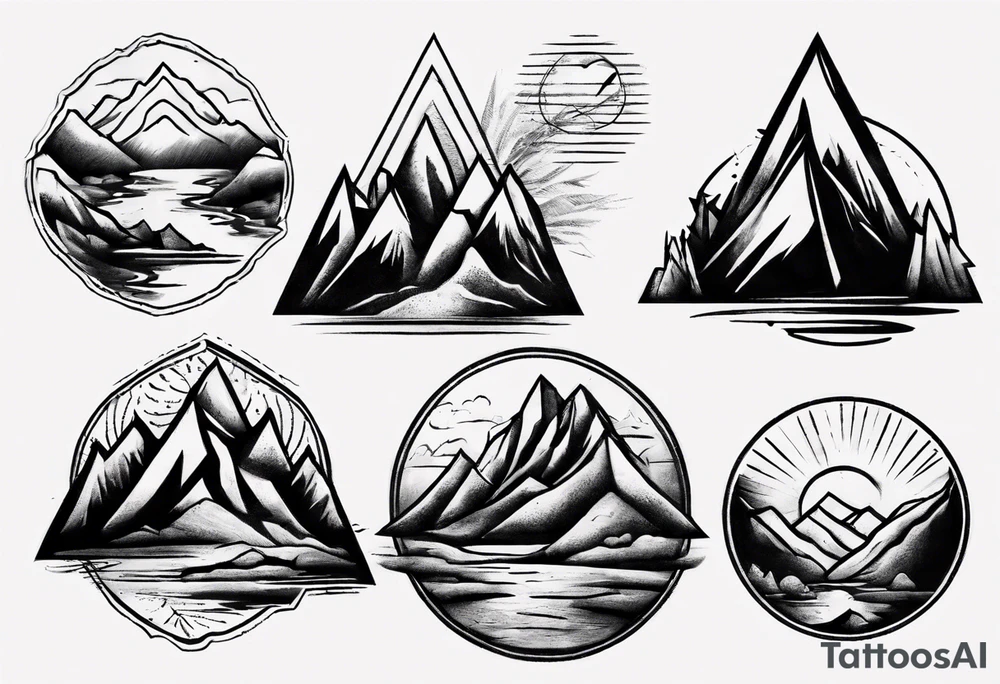 Dramatic mountains tattoo idea