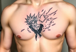legendary dragonball z scene with energy aura and power effects tattoo idea
