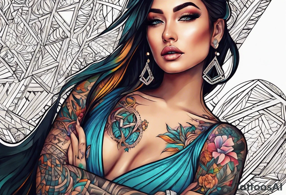 Half sleeve love design tattoo idea