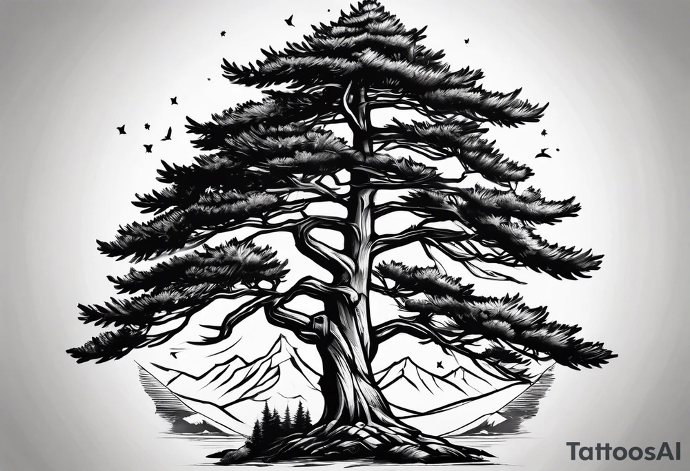pine tree tattoo idea