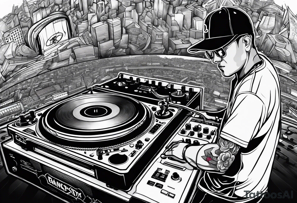 DJ decks pioneer tattoo idea