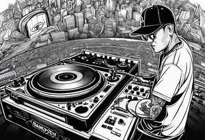 DJ decks pioneer tattoo idea