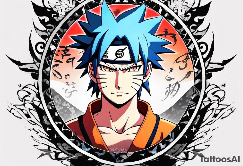 A naruto headband with the letters AR in the middle tattoo idea