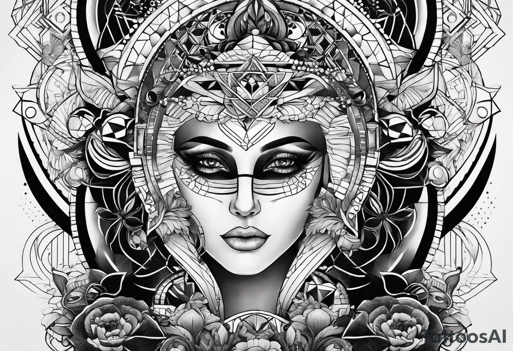 un tatuaggio semplice che crea un'illusione ottica con figure geometriche tattoo idea