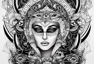 un tatuaggio semplice che crea un'illusione ottica con figure geometriche tattoo idea