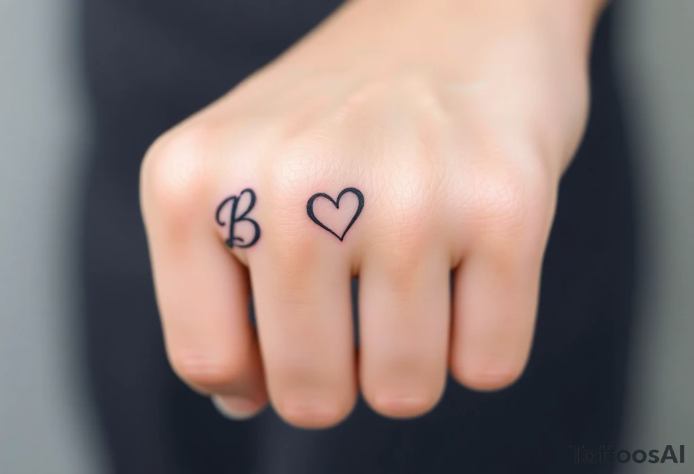B with a heart tattoo idea