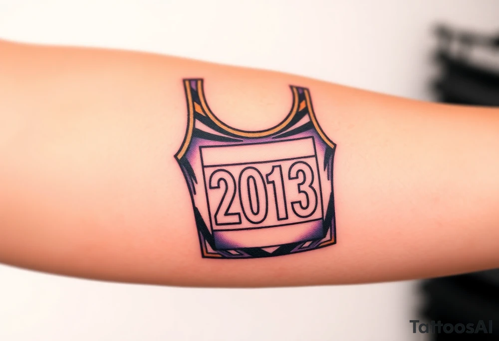 Racing bib 2013 purple and gold tattoo idea