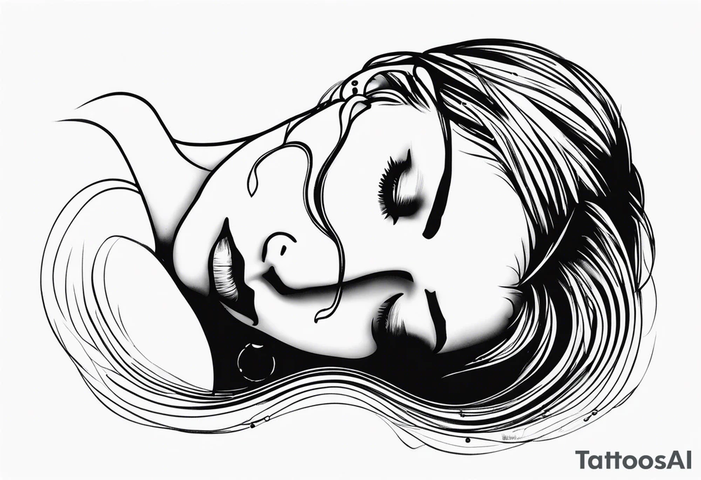 Tears ricocheting off person tattoo idea