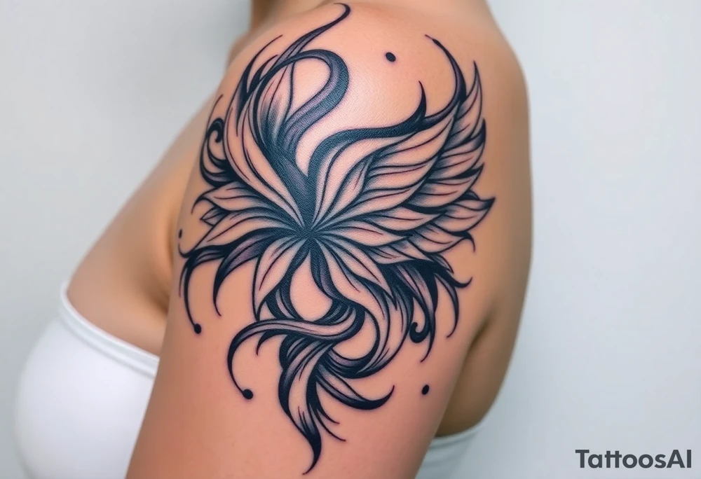 A tatuagem deve expressar força, liberdade e conexão com a multiplicidade da vida, incorporando elementos abstratos e fluidos, com linhas que sugiram movimento e transformação contínua. Evite clichês e busque um design original e significativo. tattoo idea