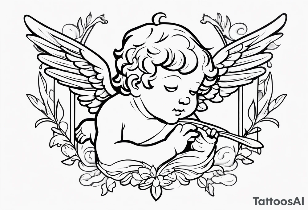 putto, no background tattoo idea