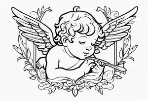 putto, no background tattoo idea