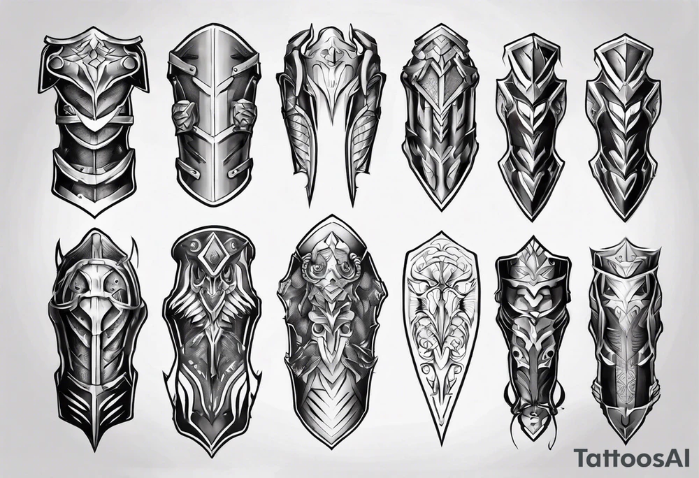 Leg armor tattoo idea
