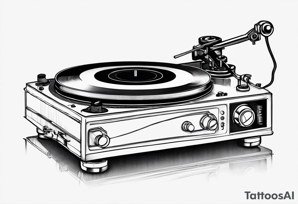 Recordplayer finline art minimalistic tattoo idea