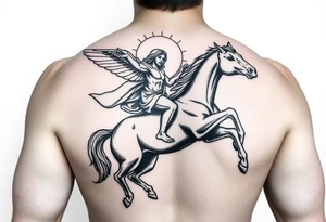 jesus flying in as the rider on the white horse tattoo idea