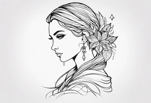 Elfe mit spitzen ohren nd geflochtenen zöpfen tattoo idea