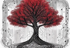 Red-black tree with binary code tattoo idea