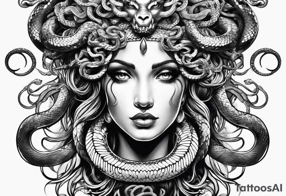 medusa with snakes tattoo idea