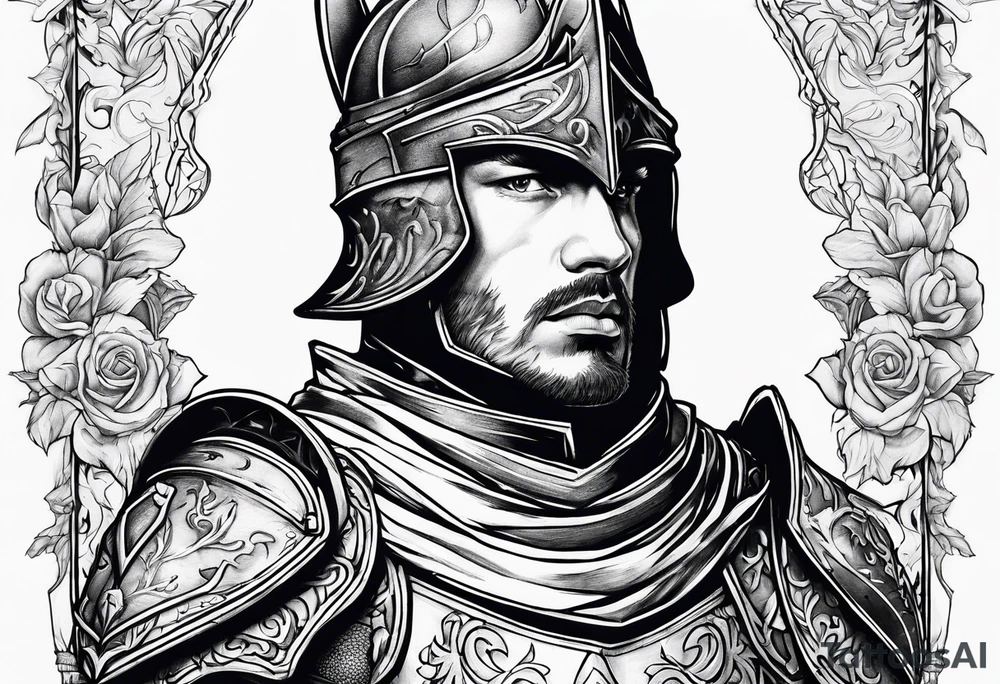 Wounded knight tattoo idea