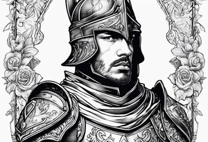 Wounded knight tattoo idea
