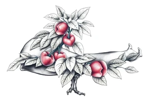 Pepper plant, peach tree tattoo idea