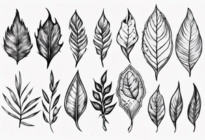 pinnatisect leaf tattoo idea