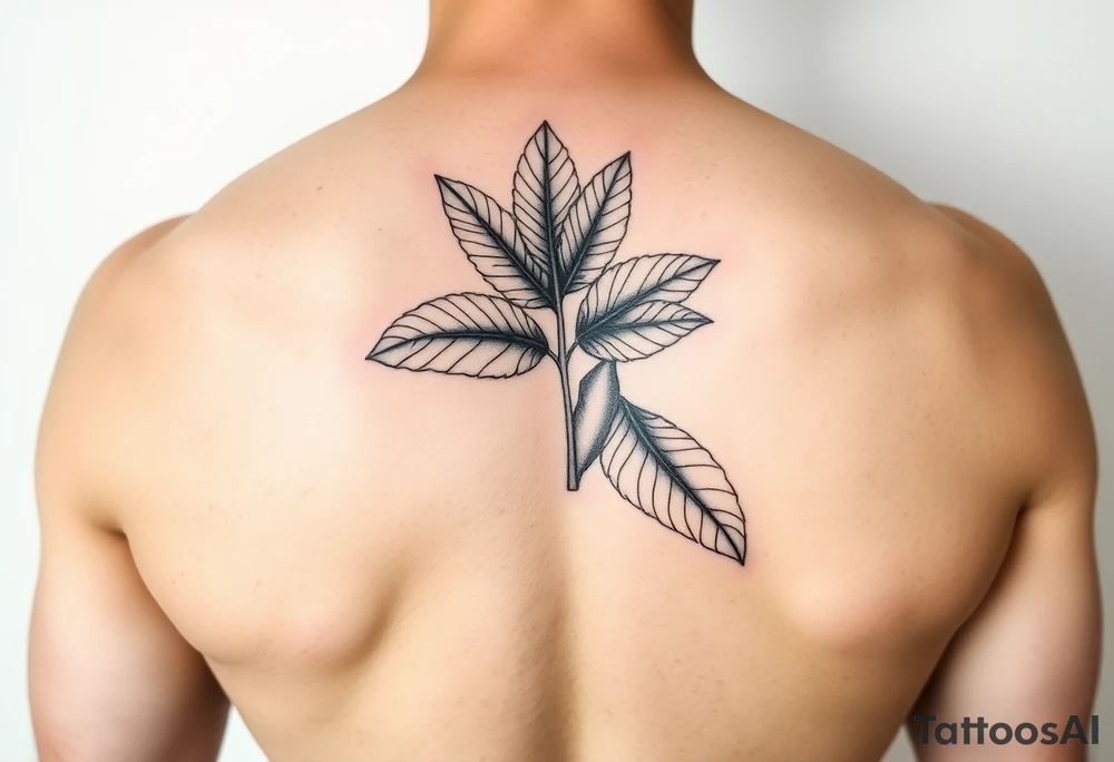 Hawaiian breadfruit tree leaves tattoo idea