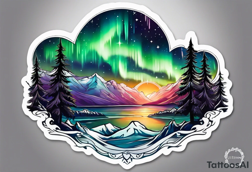Aurora borealis tattoo idea