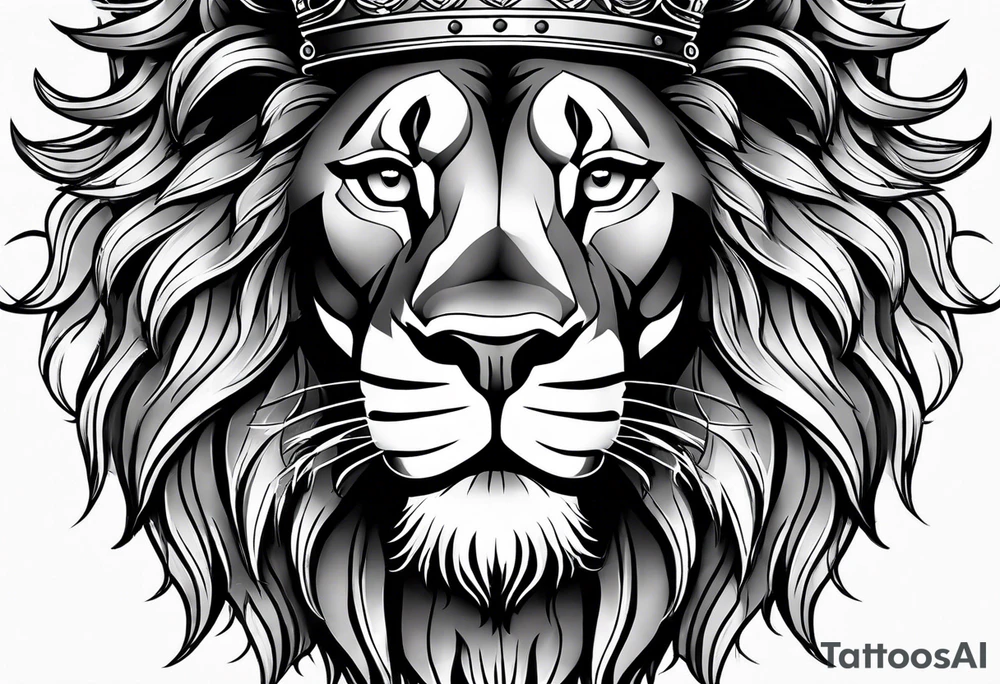 lion with crown on the head and sparkling eyes tattoo idea lion with crown on the head and sparkling eyes tattoo idea