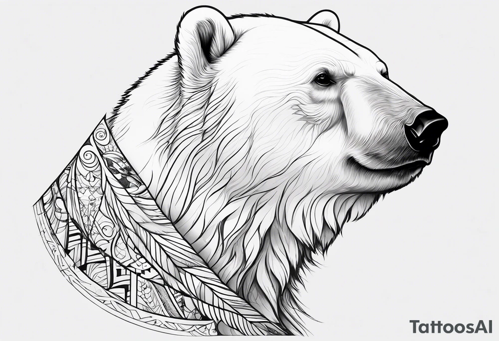 Polar bear in a minimalist but masculine 
 way tattoo idea