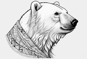 Polar bear in a minimalist but masculine 
 way tattoo idea