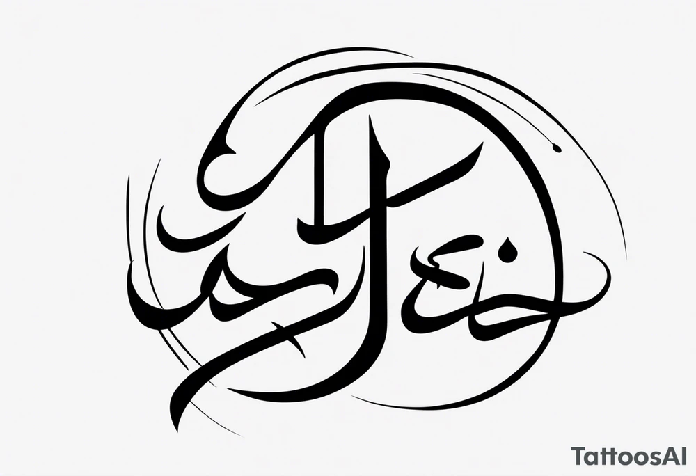 Arabic calligraphy in a straight sentence tattoo idea
