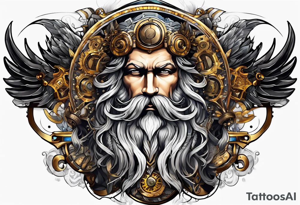 Steampunk zeus tattoo idea