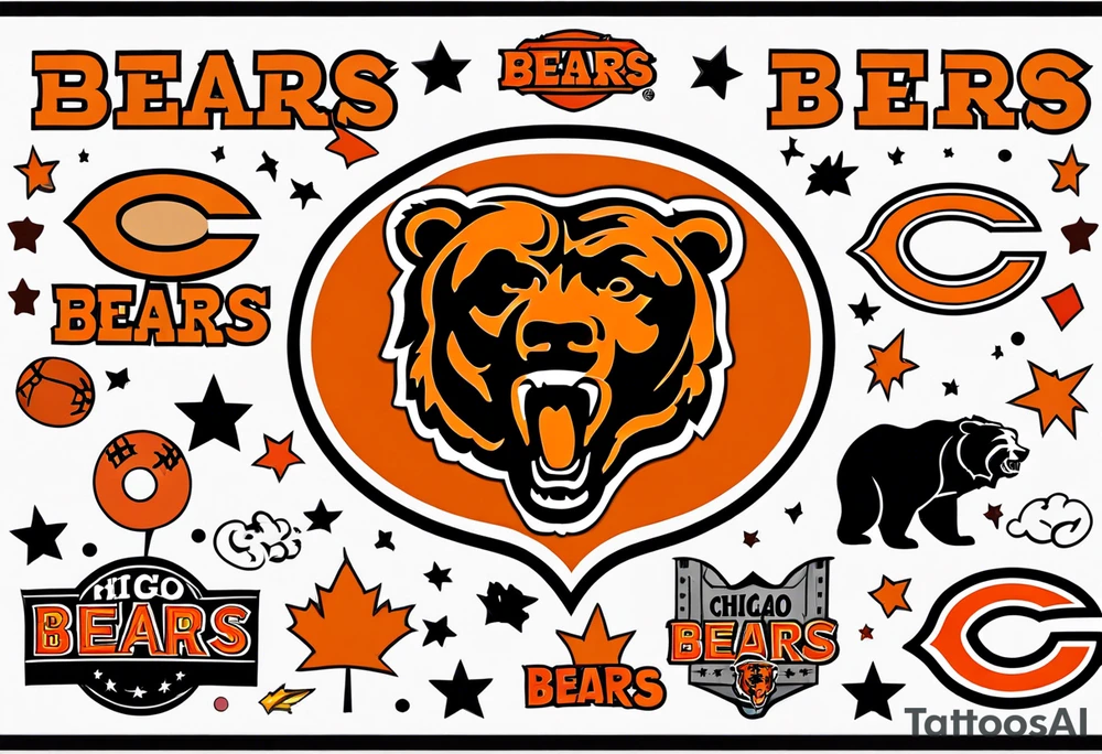 Small Chicago bears tattoo tattoo idea