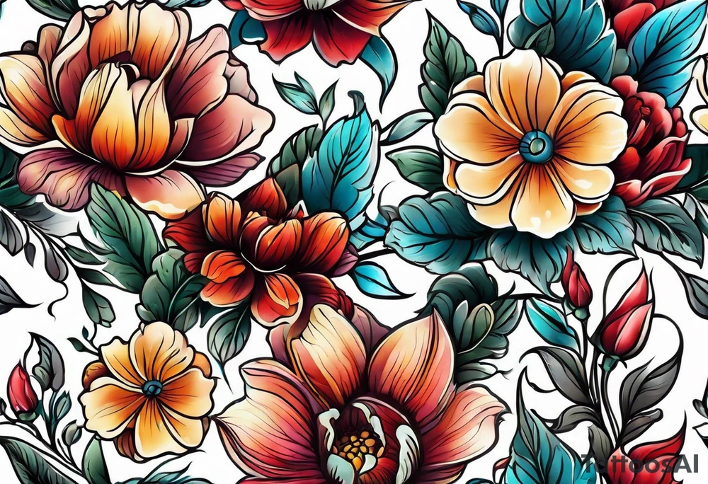 Flowers tattoo tattoo idea