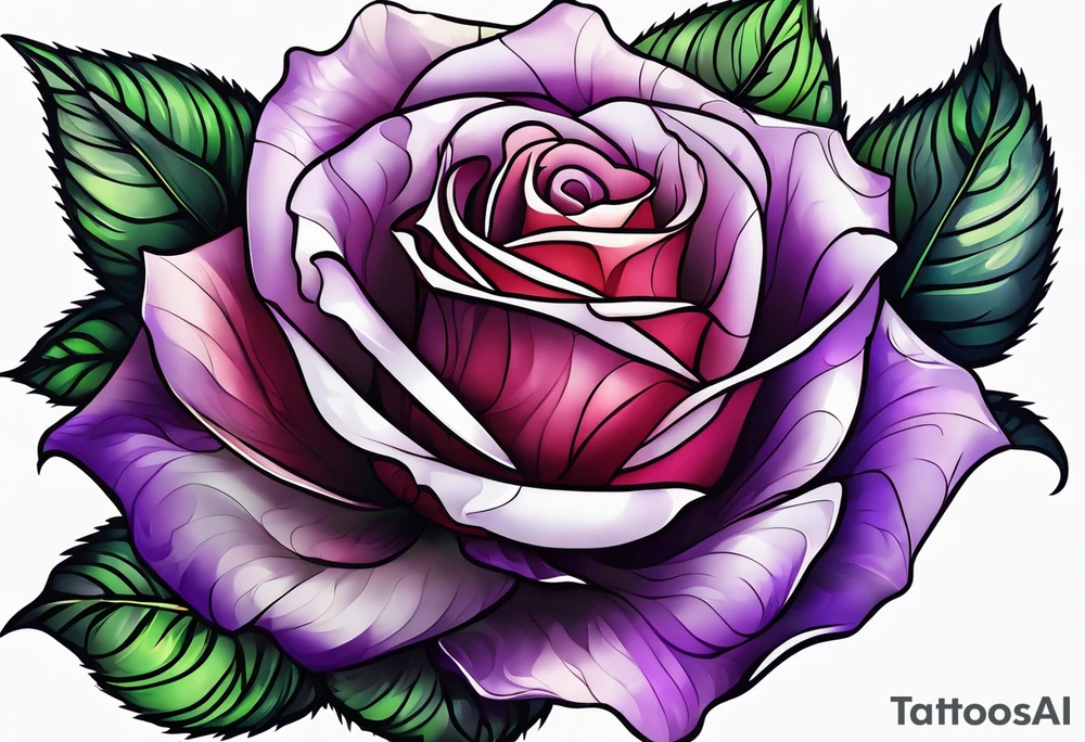 Purple rose tattoo idea