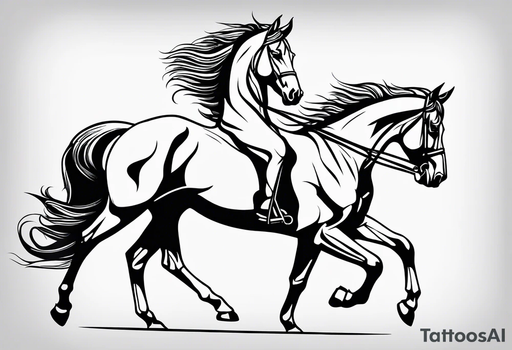 Horse drawn using a single line tattoo idea
