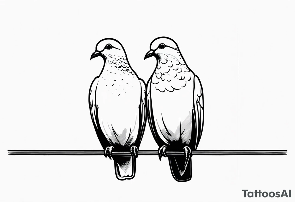 two doves sitting on a wire tattoo idea